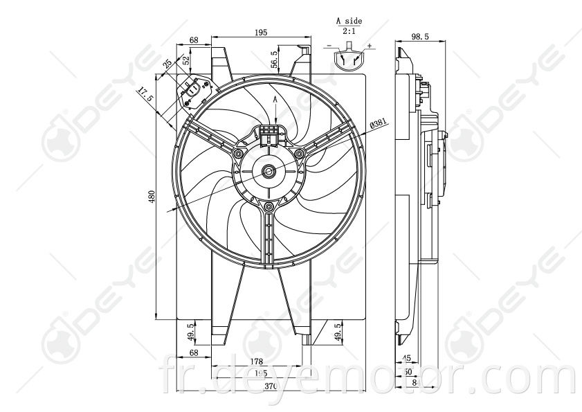 1495676 2S6H8C607EF AUTO RADADIATOR FAN pour Ford Fiesta Ford Ikon Ford Fusion